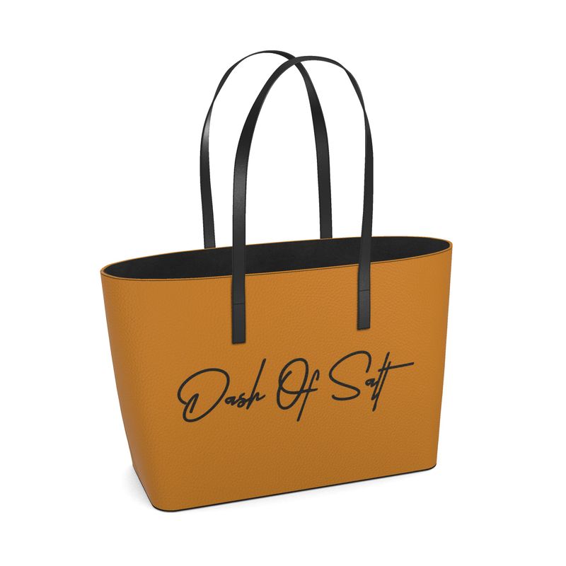 Signature Luxe Leather Tote (Camel)