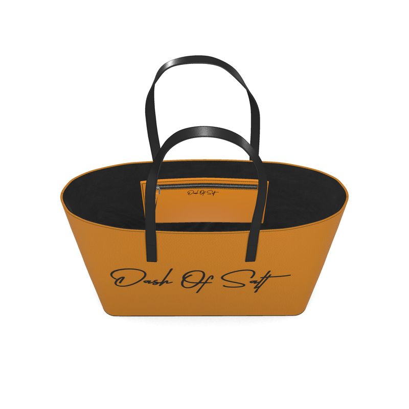 Signature Luxe Leather Tote (Camel)