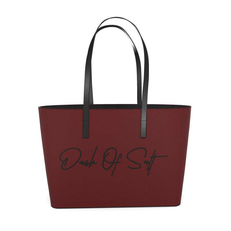 Signature Luxe Leather Tote (Maroon)