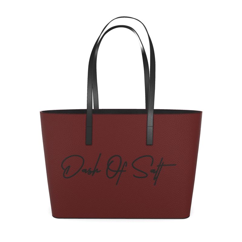 Signature Luxe Leather Tote (Maroon)