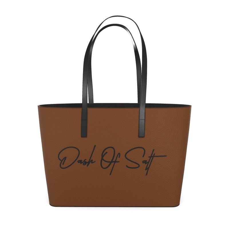 Signature Luxe Leather Tote (Chocolate)